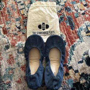 The Storehouse Flats Blue Suede flats includes bag(New)